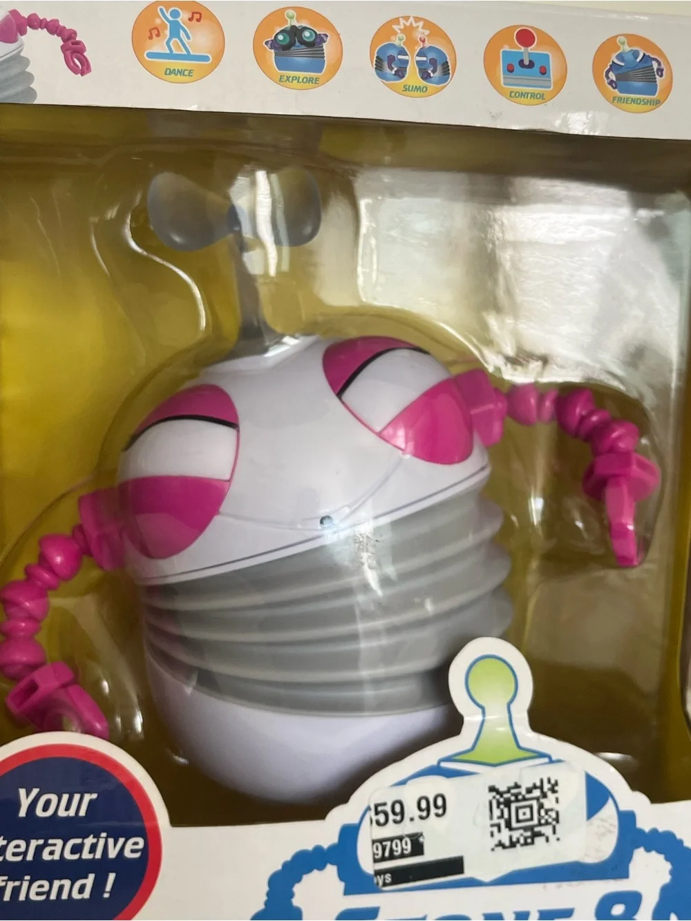 Interactive Kids Toy Stone 8 Robot - White & Pink
